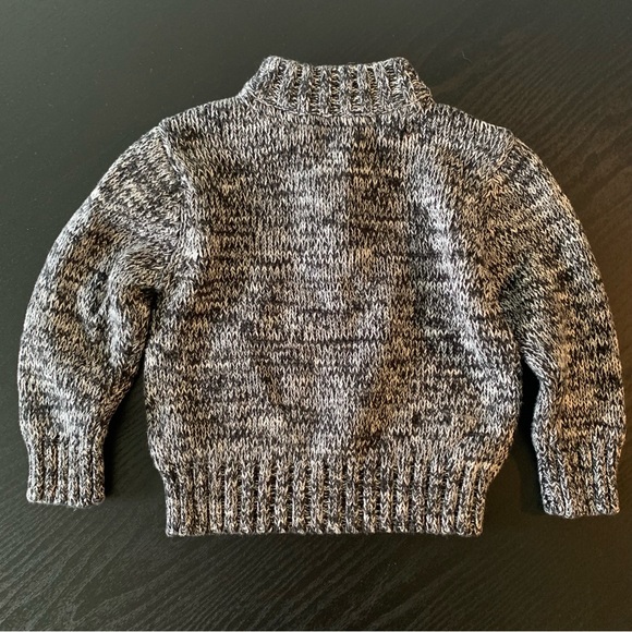 Unisex 24 Months CARTER’S Black White Marl Rag Sweater Pullover Half Zip EXC - Picture 10 of 15